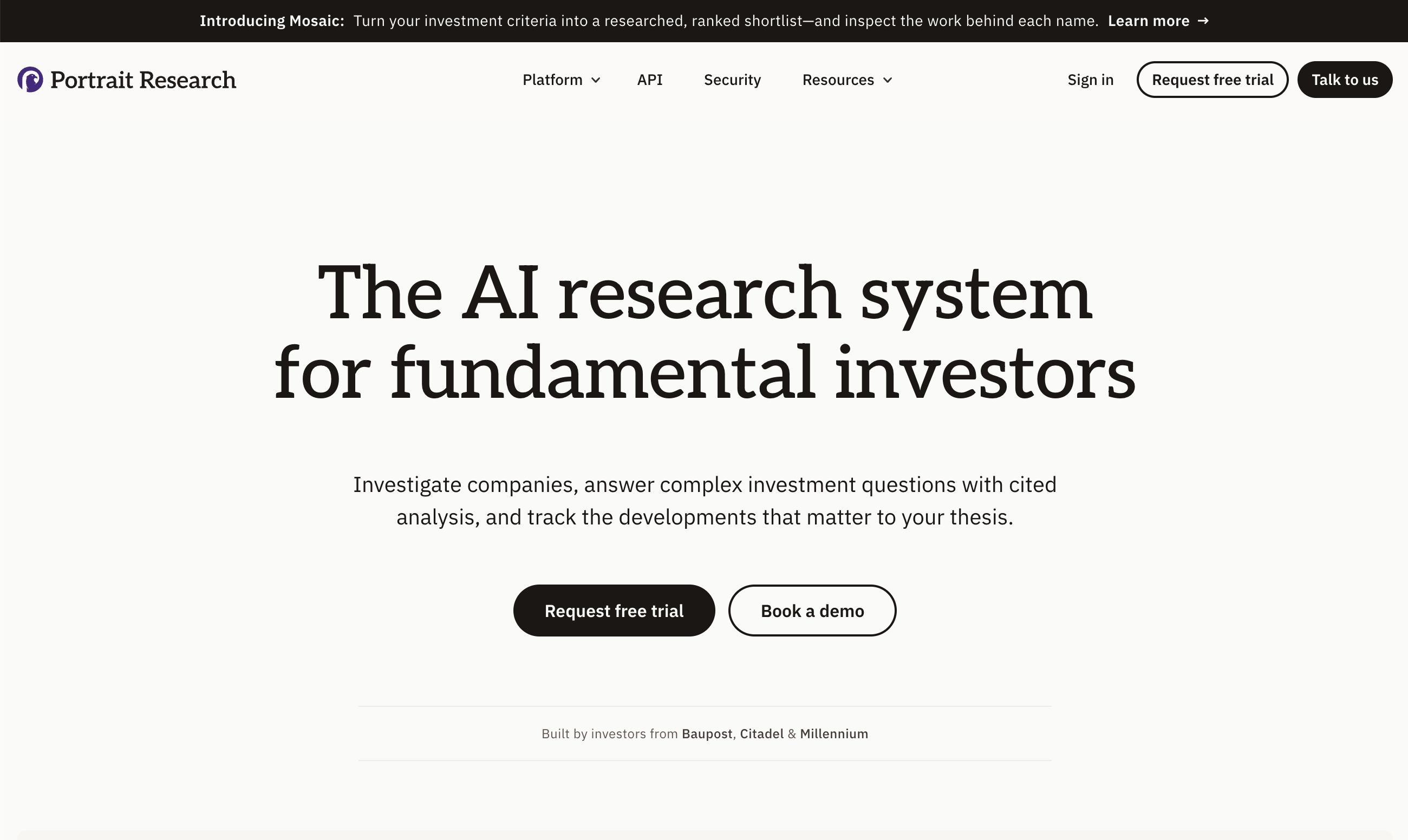Portrait Research website